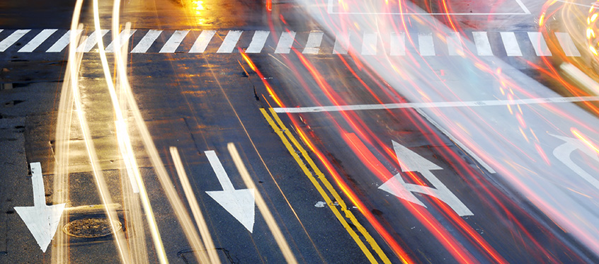 Intersection With Blurred Traffic Lights
